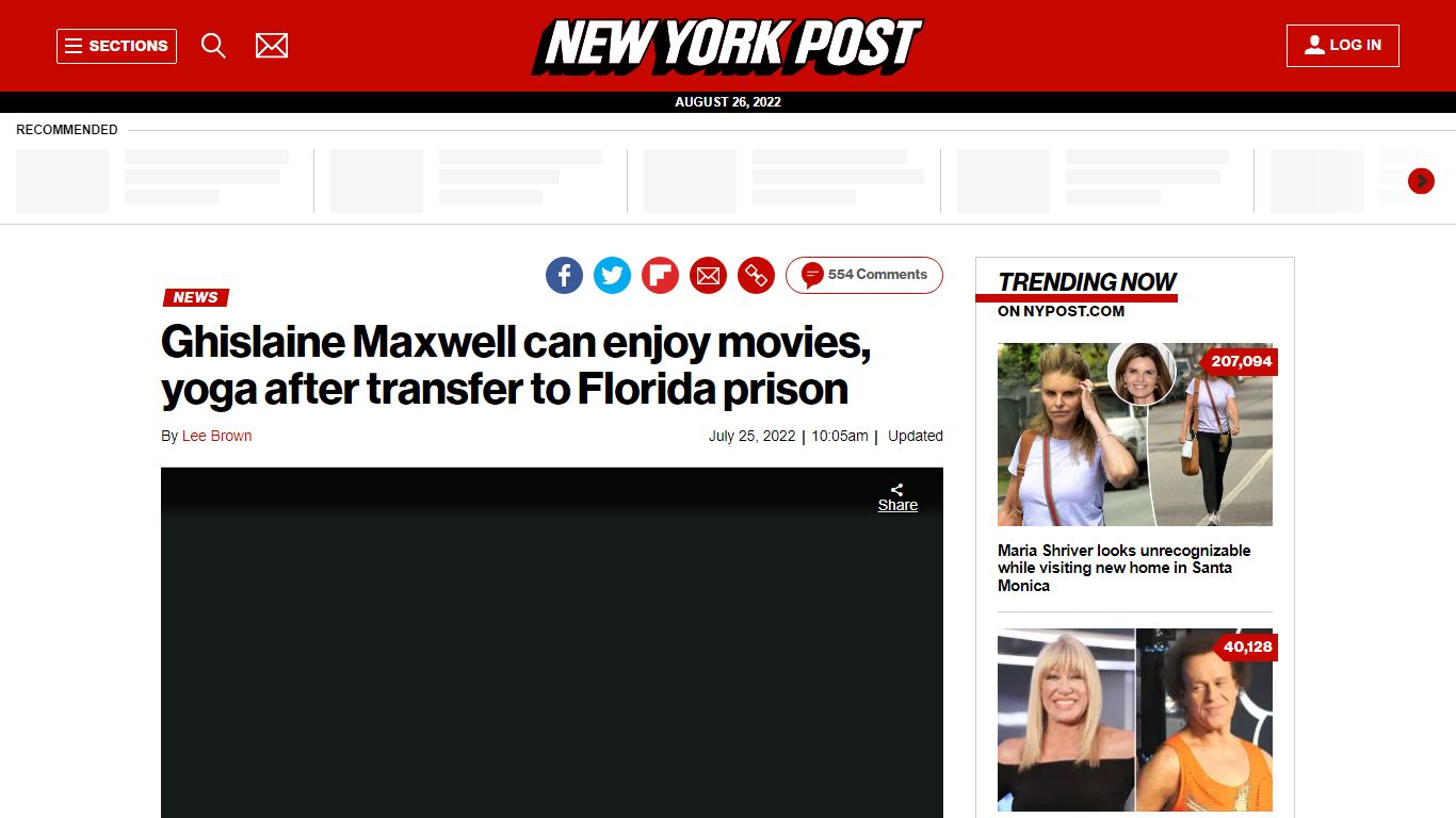 Ghislaine Maxwell transferred to low-security Florida prison